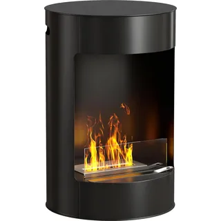 HOMCOM Bioethanol Kaminofen Freistehend Ethanol Kamin 3 Std. Brenndauer Indoor Rauchfrei Standkamin Stahl Schwarz 41 x 41 x 64 cm - Schwarz