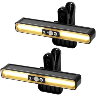 Solarlampen für Außen, 2 Stück Clip-on Solarleuchte mit Bewegungsmelder, 3 Modi LED Solarleuchten mit 36 LEDs, 2 Montagearten Solar Light für Zaun Garage Camping Einfahrt-Warmes licht