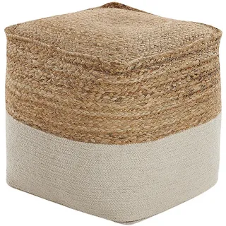 Beliani Pouf Kirama 44/44/44 cm , Beige , Naturmaterialen , Quadratisch , 44x44x44 cm , Wohnzimmer, Sessel, Hocker & Hockerbänke, Poufs