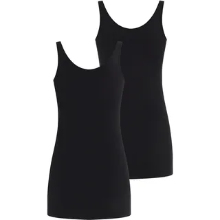 Longtop LAURA SCOTT, Damen, Gr. 42, schwarz (schwarz, schwarz), Jersey, Obermaterial: 95% Baumwolle, 5% Elasthan, unifarben, Basic, sehr figurbetont Po-bedeckend, Rundhals, Tops Longtop, mit Stretchanteil, Topseller