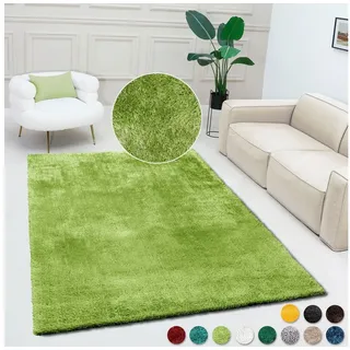 Bruno Banani Teppich »Dana Teppich, besonders weich und kuschelig, Kundenliebling« rechteckig 30 mm Höhe uni, Mikrofaser Teppiche, Wohnzimmer, Schlafzimmer, Esszimmer, grün
