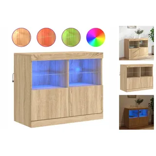 vidaXL Sideboard mit LED-Leuchten Sonoma-Eiche 81x37x67 cm