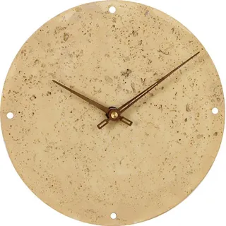 SensaHome Wanduhr Wien – Minimalistisches Design im Japandi-Stil – Steinoptik, Beton, Marmor – Ø23 cm – Taupe - Taupe