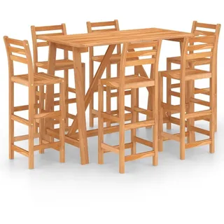 vidaXL 7-tlg. Gartenbar-Set Massivholz Akazie - Braun