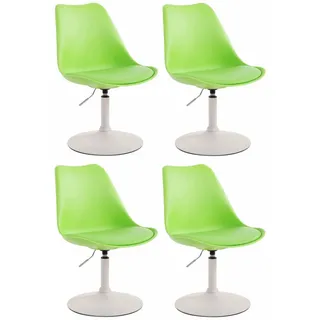 CLP Drehstuhl 4er Set Kunststoff grün , Grün , Metall , 48x76x57 cm , Büromöbel, Bürostühle, Drehstühle