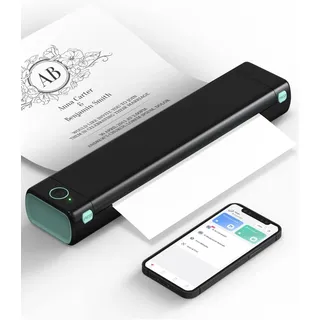 Phomemo M08F Thermodrucker A4 | Mobiler Drucker A4 für Unterwegs | Reisedrucker Für Verträge, Rechnungen, Lernnotizen | Tragbarer Wireless Bluetooth Drucker Kompatibel mit iOS Android