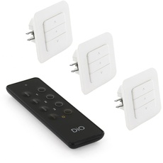 Pack de 3 Interrupteurs pour volets roulants connectés avec télécommande 3 canaux - DiO Connect