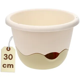 GarPet Blumentopf Hängend Blumenampel Außen Hängend Hängetopf Für Pflanzen Hängepflanzen Topf Hängeampel Hängender Blumentopf Mit Kette Wasserspeicher 30 Elfenbein