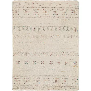 benuta Nest Hochflorteppich Gobi Beige 160x230 cm , Textil , Rauten , Rechteckig , 160x230 cm , Oeko-Tex® Standard 100 , wasserabweisend , Teppiche und Böden, Teppiche, Hochflorteppiche & Shaggys