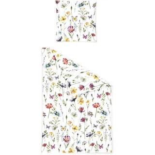 BIERBAUM 4108 Blumen Baumwolle Bunt 135 x 200 cm + 80 x 80 cm