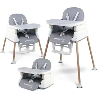 Mobiclinic® kids, Hochstuhl baby, 3-in-1, Kiara, Sitzerhöhung + spielstuhl, Klappbar, 5-punkt-gurt, Verstellbares tablett, 6-36 monate, Bis zu 15 kg, Wasserabweisendes textil