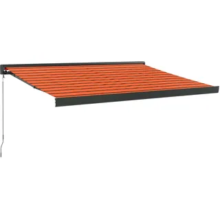Markise Einziehbar Orange und Braun 3x2,5 m Stoff und Aluminium - Orange