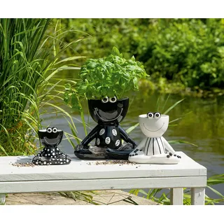 GILDE Pflanztopf Frosch in Yoga-Position "Findus" H. 18 cm
