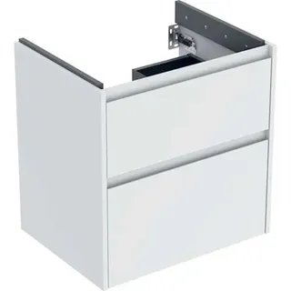 Geberit Renova Plan Unterschrank für Waschtisch, mit zwei Schubladen, 59,5x60,6x44,6cm, 504.027.00.1, Farbe: weiß / lackiert seidenmatt