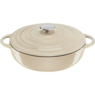 Tefal LOV Gusseisen Kochtopf Bräter rund 28cm beige