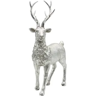 Dekohelden24 Hirsch 36 cm Silber