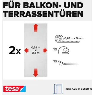 Tesa Insektenschutz Tür 120 x 250 cm Anthrazit