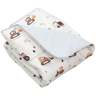 TupTam Krabbeldecke für Baby 120x120 cm - Gepolsterte Spieldecke Baby Baumwolle, XXL, OEKO-TEX, Weich & Hautfreundlich, Farbe: Bagger Beige