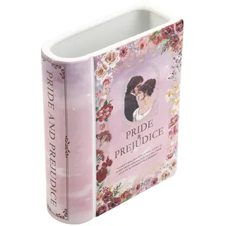 KRYSTHIA Buchvase aus Keramik, Buchvasen für Blumen, Buchförmige Vase für Tulpen, kleine Blumenvasen für Wohnzimmer, Büro, Couchtisch, Bücherregal Dekor