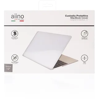 aiino italian ideas - Hochglanzgehäuse kompatibel für MacBook 12, Modell A1534 - Transparent, weiß, AIMB12G-CLR-APR