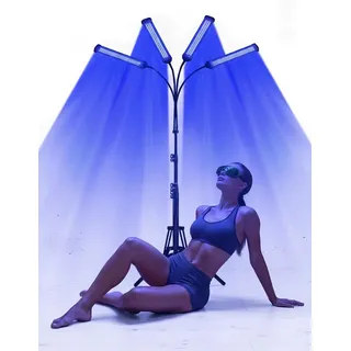JITESY Bräunungslampe,460NM&490NM Bräunungslampe,60W Blaues Licht Bräunungslicht Solarium für Den Heimgebrauch Gesicht Und Körper,Doppelte Halterung Gesichtsbräuner Solarium mit 432 Stück LEDs