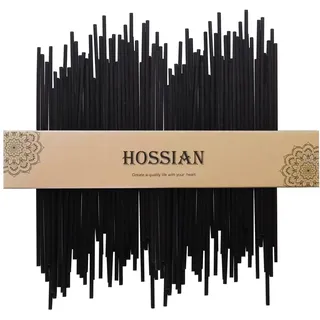 HOSSIAN 50 Stück Rattanstäbchen für Raumduft, Diffuserstäbchen Rattan Reed Fiber, Aroma Diffuser Stäbchen für ätherische Öle im Home Office Hotel Spa (Schwarz 25cm50PCS)