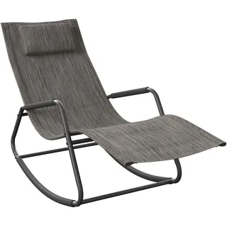 Ambia Garden Schaukelliege , Anthrazit, Grau , Metall, Textil , Füllung: Komfortschaum , 57x81x143 cm , Gartenmöbel, Gartenliegen, Schaukelliegen