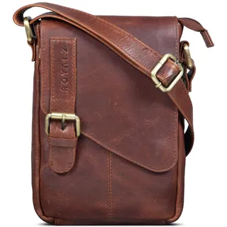 ROYALZ "Louisiana Leder Umhängetasche Klein für Männer Herren Ledertasche Mini Seitentasche Vintage Look Tasche zum Umhängen;Farbe:Schwarz
