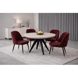 Kaiser Möbel VIGO runder moderner Loft-Klapptisch Natürlich 130 cm