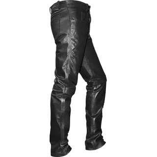 German Wear Lederhose lederjeans bikerjeans Jeans Hose aus Büffelleder Schwarz, Größe:56