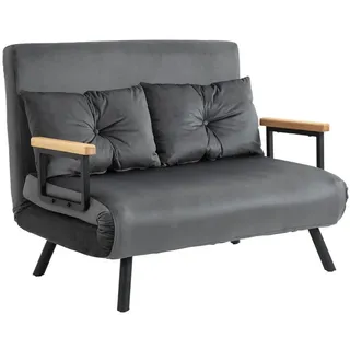 Homcom Schlafsofa mit Sitzkissen grau 102L x 73B x 81H cm