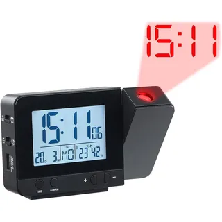 Infactory Projektions-Funkwecker schwarz