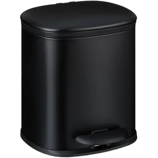 Relaxdays Bad Mülleimer 5 l Schwarz