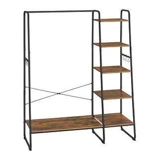 VASAGLE Garderobenständer 120 x 160 cm Schwarz