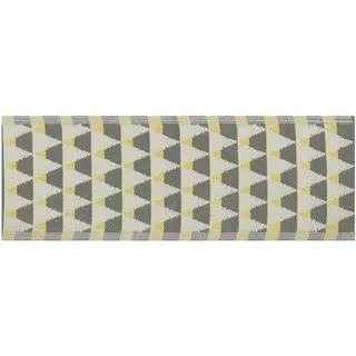 Beliani Outdoor-Teppich Hisar 105/60 cm - Grau, , Kunststoff , Grafikmuster , Rechteckig , 60x105 cm , Teppiche und Böden, Teppiche, Outdoorteppiche