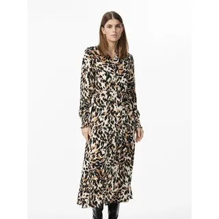 Y.A.S Maxikleid »YASALIRA LS LONG SHIRT DRESS S. NOOS«, mit Volant Y.A.S Black AOP:Leo print