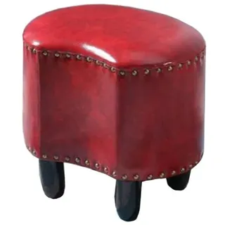 Sywlwxkq Gepolsterter Lederhocker Fußhocker Zuhause Wohnzimmer Sofa Hocker Couchtisch Kleine Bank (Farbe : Rot, Größe : 40CM)