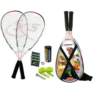 Speedminton Speedminton® S900 Set – Original Speed Badminton/Crossminton Profi Set mit Carbon Schlägern inkl. 5 Speeder®, Spielfeld, Tasche