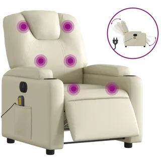 vidaXL Massagesessel Elektrisch Creme Kunstleder - Creme