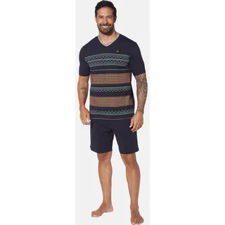 Shorty JAN VANDERSTORM "Kurzer Schlafanzug RUDEWIN", Herren, Gr. XXL, blau (dunkelblau), Obermaterial: 100% Baumwolle CO., Homewear-Sets Shorty