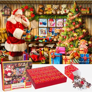 Adventskalender Puzzle 1008 Teile 24 Tage bis Weihnachten 70x50cm - Bunt
