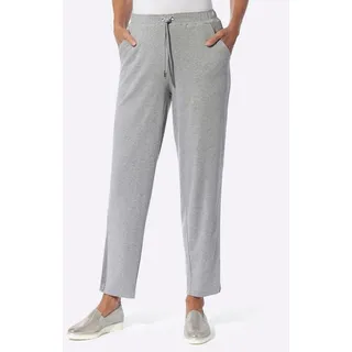 Sieh an! Sweathose CLASSIC BASICS, Damen, Gr. 38, Normalgrößen, grau (steingrau, meliert), 88% Baumwolle, 12% Polyester, meliert, lang, Hosen Sweathose