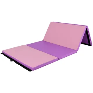 Costway Weichbodenmatte klappbar, Gymnastikmatte tragbar, Yogamatte Turnmatte 240 x 120 x 5 cm Violett - Violett