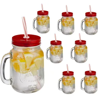 Relaxdays Trinkglas Set 0,5 l 8-tlg.