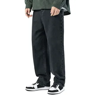 Sawmew Herren Jeans Hosen Y2K Baggy Hip Hop Jeans Gerades Bein Gewaschene Vintage Denim Hosen Teenager Jungen Skateboard Hosen Streetwear