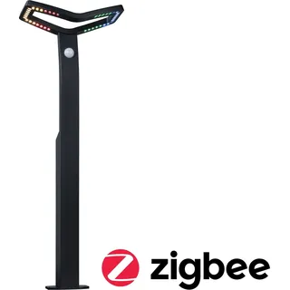 Paulmann LED Pollerleuchte Alara Dämmerungsgesteuerter Bewegungsmelder (IR) - Grau, Schwarz