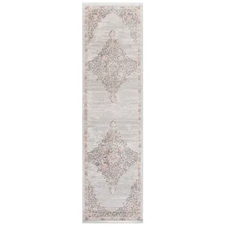 SAFAVIEH Zeitgenössische Teppich für Wohnzimmer, Esszimmer, Schlafzimmer - Shivan Collection, Kurzer Flor, Grau und Rose, 66 X 244 cm