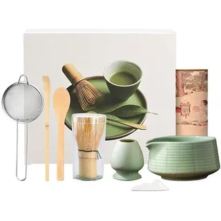 Keramische Matcha-bundle, 8-teilig, inkl. Matcha-Löffel, Schenkbecher und Leckermesser