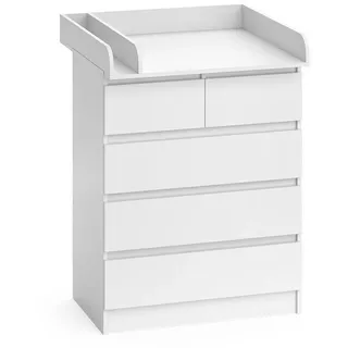 Vicco Wickelkommode Emma Weiß 80 x 110.2 cm mit 5 Schubladen , Holzwerkstoff , 80x110.2x76 cm , Babymöbel & Kindermöbel, Babyzimmer, Wickelkommoden & Zubehör, Wickelkommoden