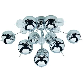 Näve Deckenleuchte , Klar, Chromfarben , Metall, Glas , 38 cm , Lampen & Leuchten, Innenbeleuchtung, Deckenleuchten, Deckenleuchten